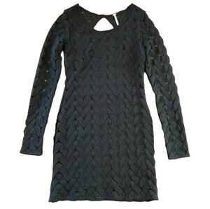 Free People Wild Thing Black Mini Dress Zig Zag